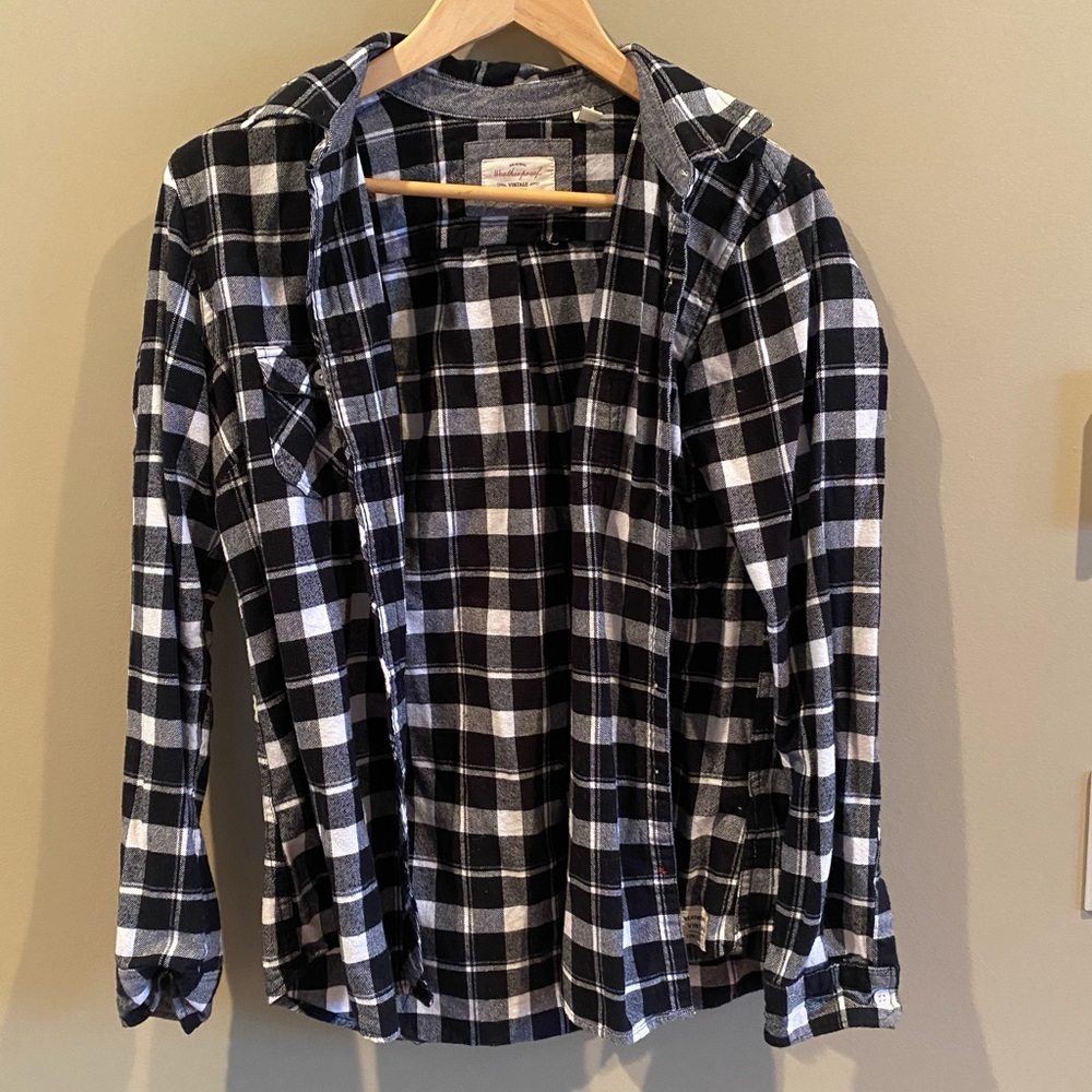 Black and white plaid shirt